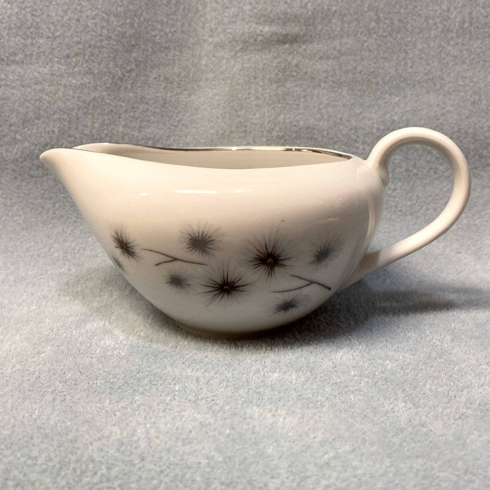 Creative Platinum Starburst Fine China Creamer Made in Japan